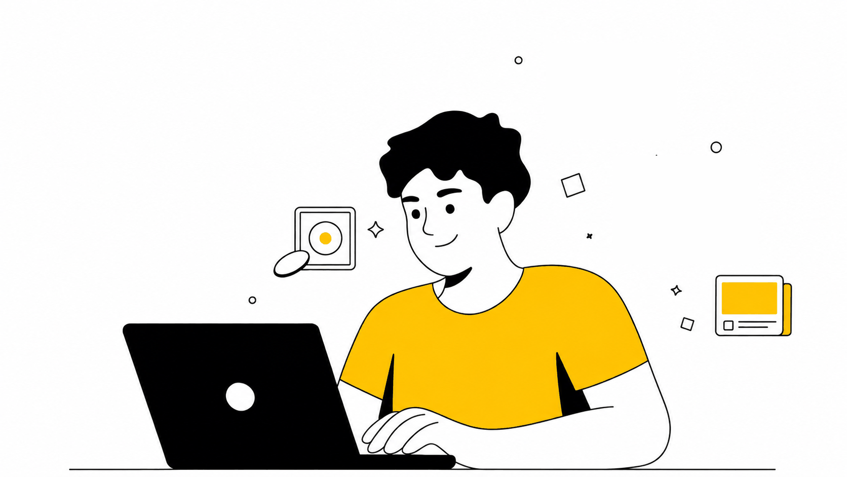 A learner at a laptop